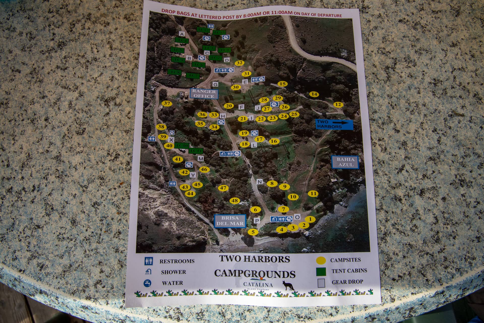 Two Harbors Campground Map Catalina Island