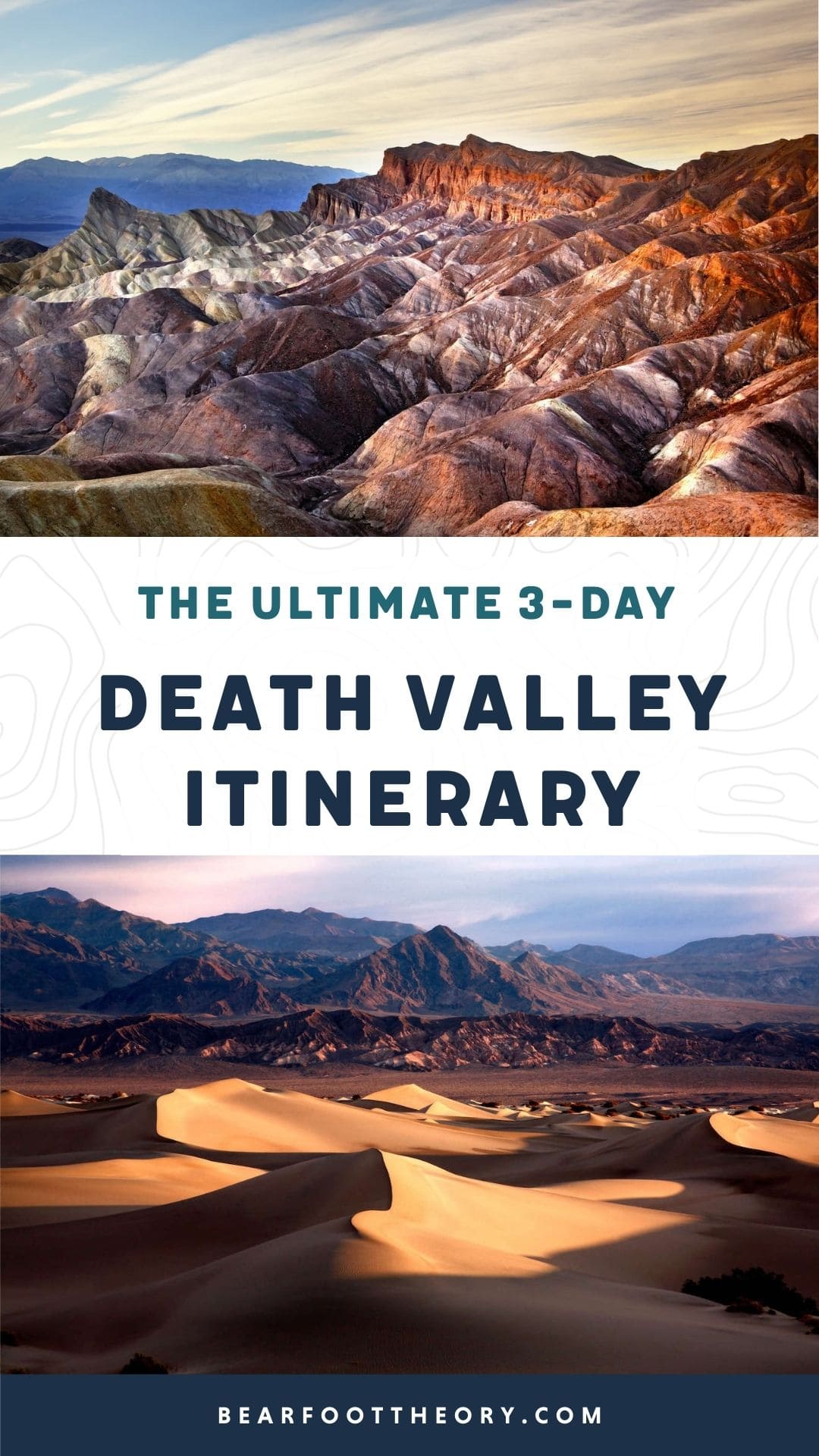 沙丘，火山口，峡谷和野花。通过这3天的死亡谷国家公园行程，体验死亡谷的最佳景点。