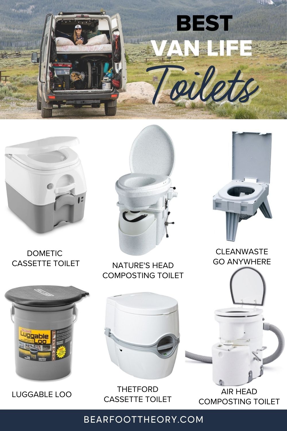了解最好的露营车厕所选择，包括堆肥，盒式和紧急厕所，以及在路上哪里可以找到厕所